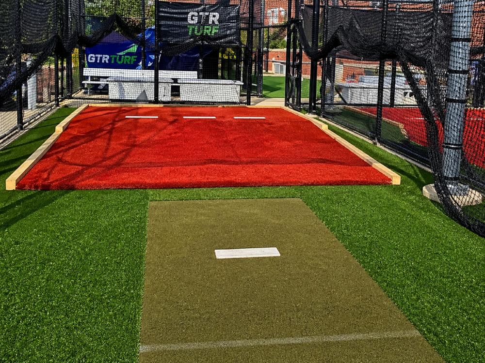 GTR Turf indoor batting cage turf surface installation with specialized synthetic sports flooring.